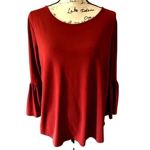 Everette Bleu maroon blouse large - Picture 1 of 5